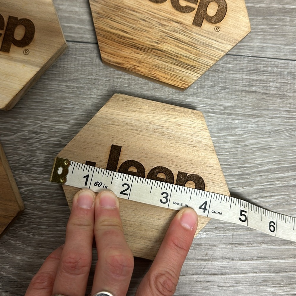 Set of 4 Wood Jeep Coasters - Picture 3 of 5